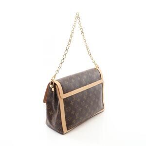Louis Vuitton Dauphine Shoulder Bag Leather Monogram Brown